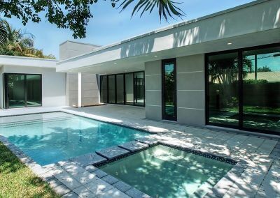 Modern Pool House Impact Window Installation